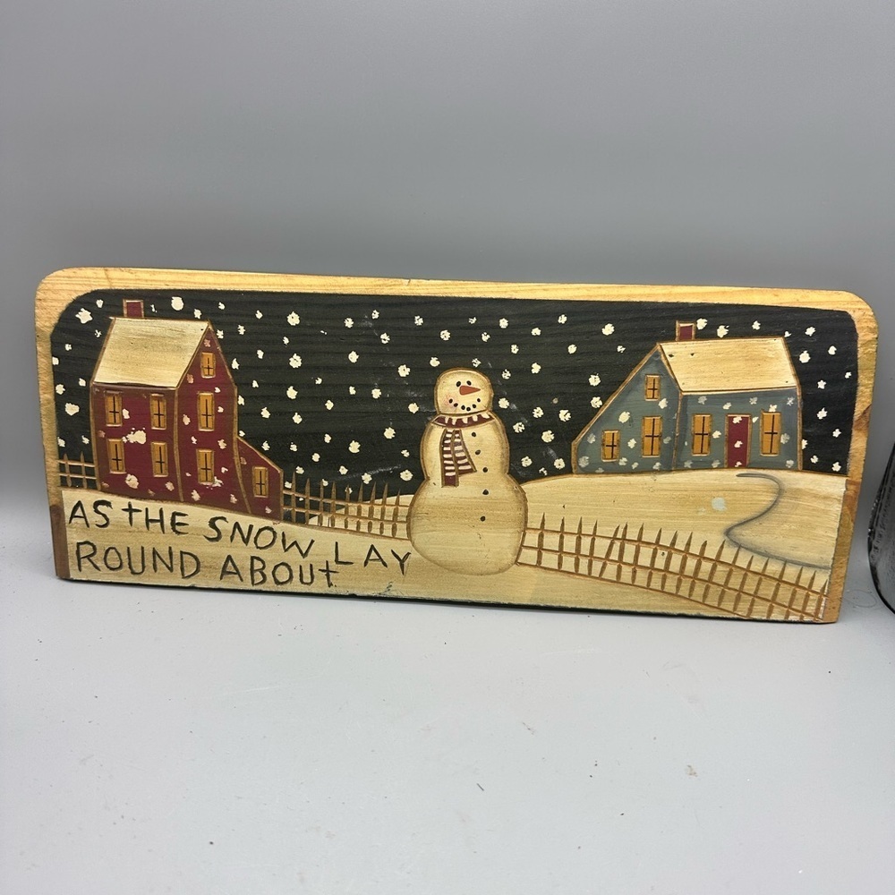 Simplier Times wooden carved winter decor